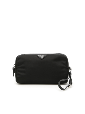 Prada Triangle Logo Travel Pouch