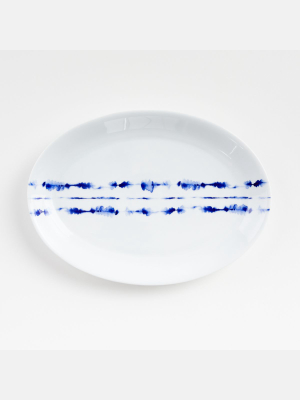 Omri Blue And White Oval Platter