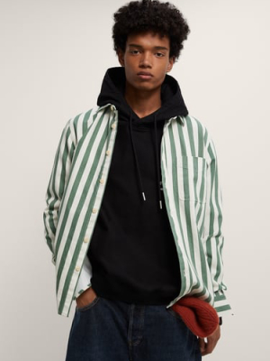 Striped Textured Overshirt