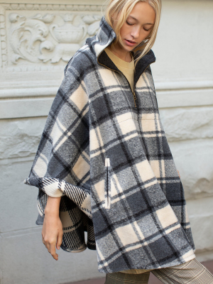 Woodstock Brushed Plaid Poncho