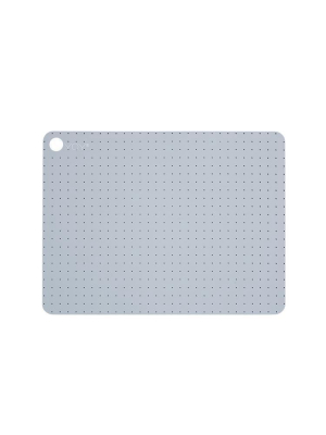 Pack Of 2 Placemat Grid Dot In Pale Blue