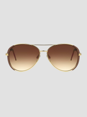 Women's Aviator Sunglasses - A New Day™ Gold