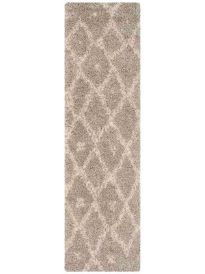 Arizona Shag Gray/ivory Runner Rug