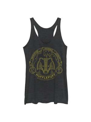 Women's Harry Potter Hufflepuff House Emblem Racerback Tank Top