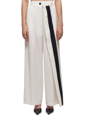 Side Stripe Wide-leg Trousers (20-05017-white)