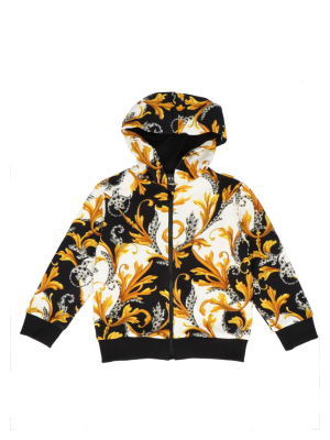 Versace Kids Barocco Printed Hooded Jacket