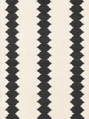 Senna Woven Wool Rug (ivory/ Black)