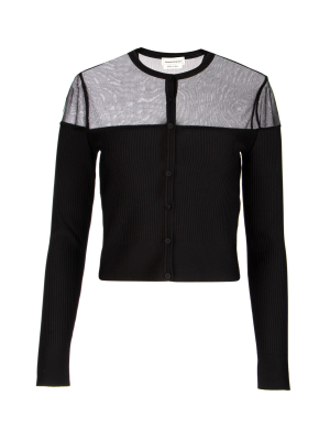 Alexander Mcqueen Engineered Sheer Knit Cardigan