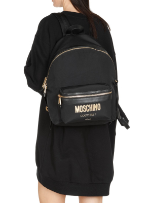 Moschino Logo Printed Backpack