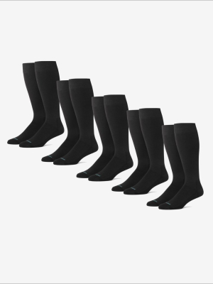 Men's Stay-up Dress Sock 5 Pack, Black