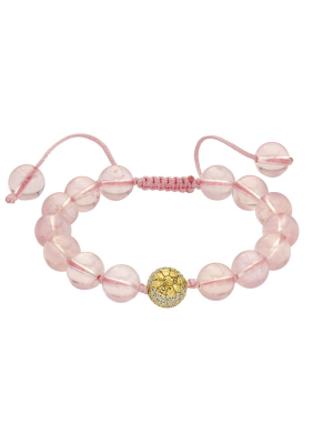 Rose Quartz Bead Bracelet - Light Pink