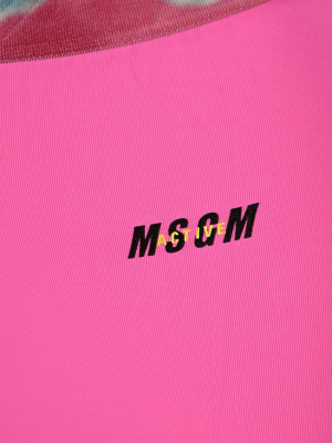 Msgm Logo Printed Leggings