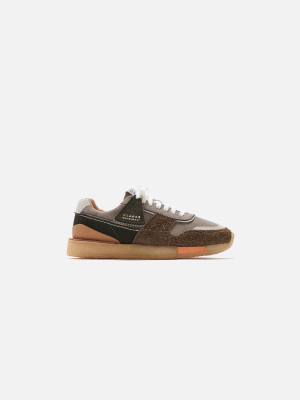 Clarks Tor Run Hairy Suede - Khaki Combo