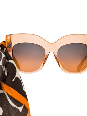 Dunaway Oversized Sunglasses In Orange