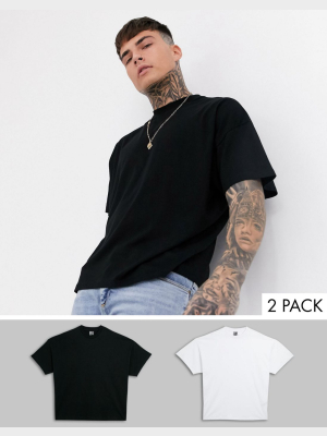 Asos Design 2 Pack Oversized T-shirt With Crew Neck