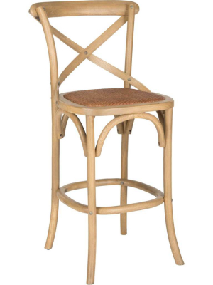 Frederick X Back Bar Stool Weathered Oak/medium Brown