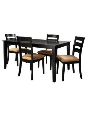 Hartsell 5-piece Black Dining Set - Ladder Back Chair