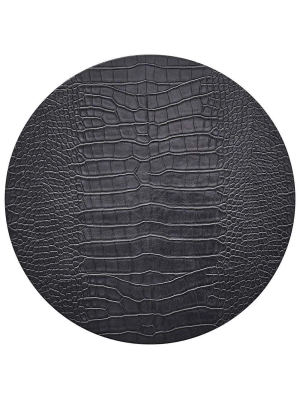 Kim Seybert Croco Placemat In Charcoal - Set Of 4