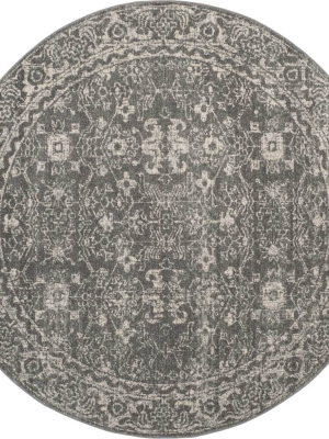 Evoke Vintage Gray/ivory Round Rug