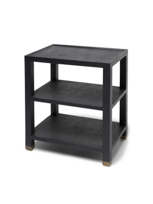 Jarin Side Table Dark Navy Faux Belgian Linen