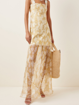 Anais Printed Silk Maxi Dress