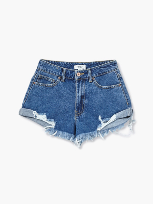 Distressed Denim Shorts