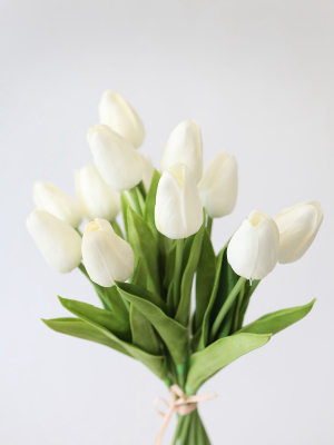 Real Touch Tulip Flower Bundle Of 12 - 14.5"