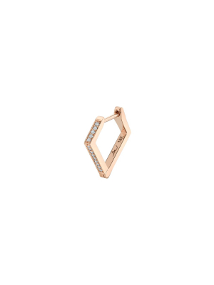 Angled Diamond Huggie - Rose Gold