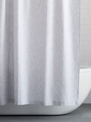 Organic Mini Stripe Shower Curtain - Iron Gate