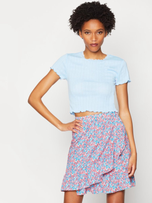 Izzy Pointelle Short Sleeve Crop Top