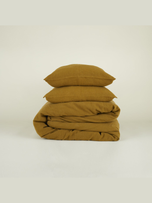 Simple Linen Bedding - Bronze