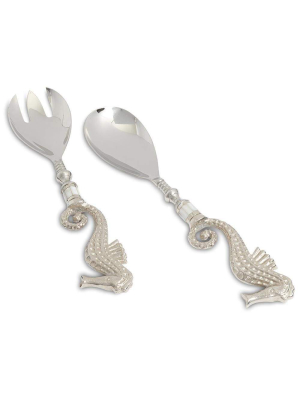 Julia Knight Sea Horse Salad Server In Silver