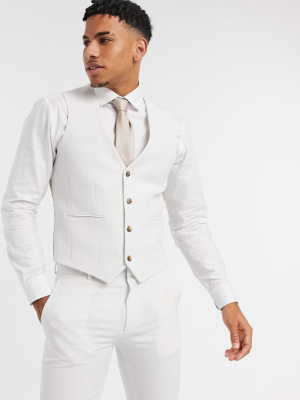 Asos Design Wedding Super Skinny Suit Suit Vest In Ice Gray