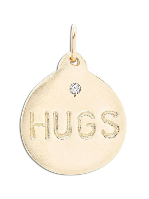 "hugs" Disk Charm With Diamond