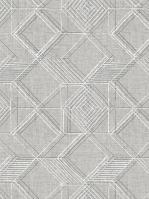 Moki Lattice Geometric Wallpaper In Grey From The Pacifica Collection By Brewster Home Fashions