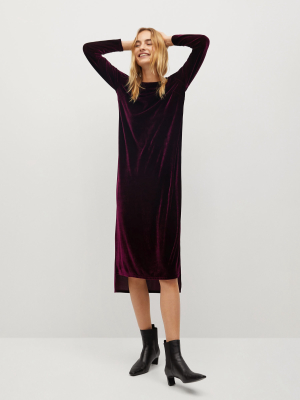 Asymmetric Velvet Dress