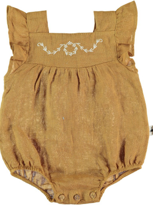 My Little Cozmo Alma Linen Jumpsuit - Mustard