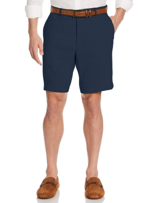 Linen-blend Flat Front Shorts