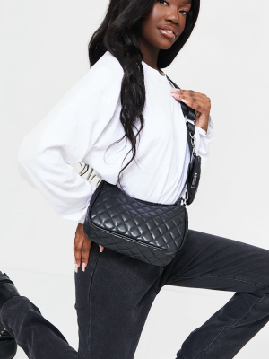 Black Quilted Diamond Cross Body Bag