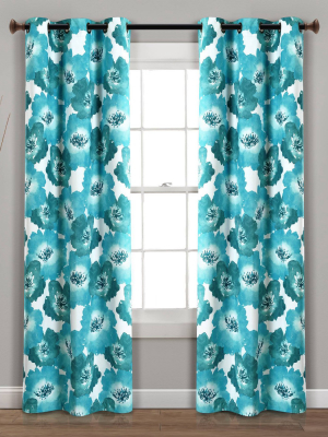 Julie Floral Insulated Grommet Blackout Window Curtain Panels - Lush Décor