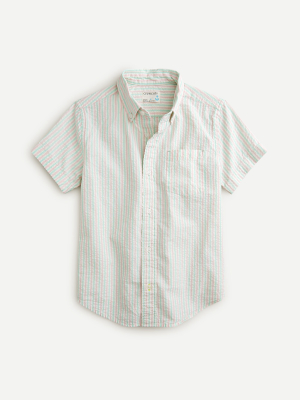 Boys' Short-sleeve Shirt In Pastel Seersucker