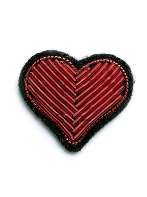 Hand Embroidered Heart Pin