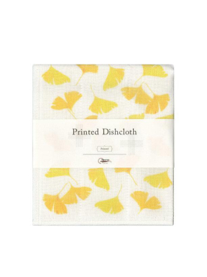 Dishcloth In Gingko Print