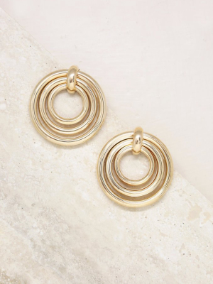 Layered Multi-ring 18k Gold Plated Earrings