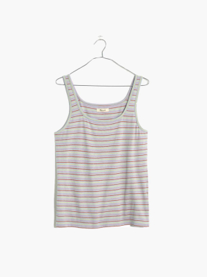 Square-neck Tank Top In Stripe