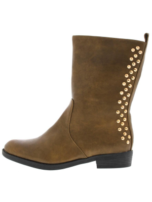 Teresagh006 Camel Studded Back Boot