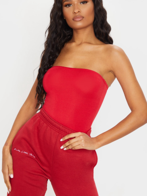 Basic Red Bandeau Bodysuit