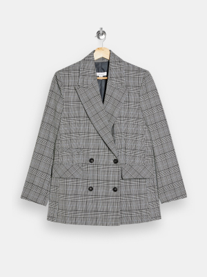 Gray Check Oversized Blazer