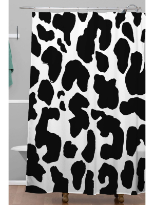 Rebecca Allen Leopard Shower Curtain Black/white - Deny Designs