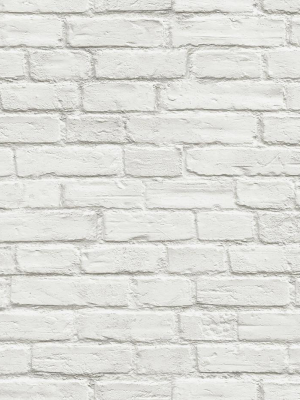 Vintage White Brick Peel-and-stick Wallpaper By Nextwall